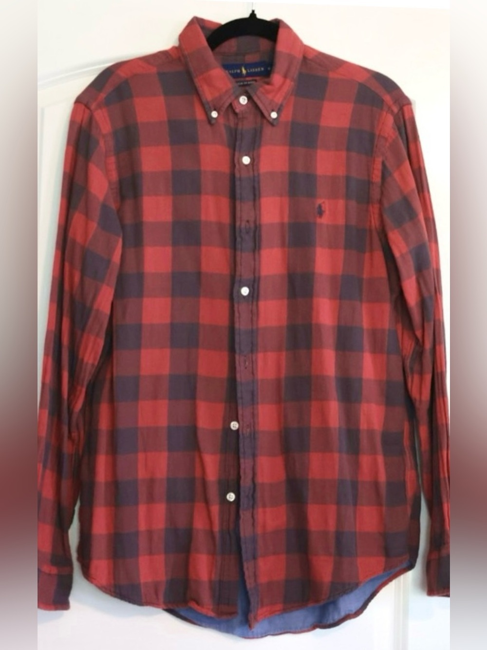 Polo Ralph Lauren Classic Fit Buffalo Plaid Shirt Red Navy Men’s M